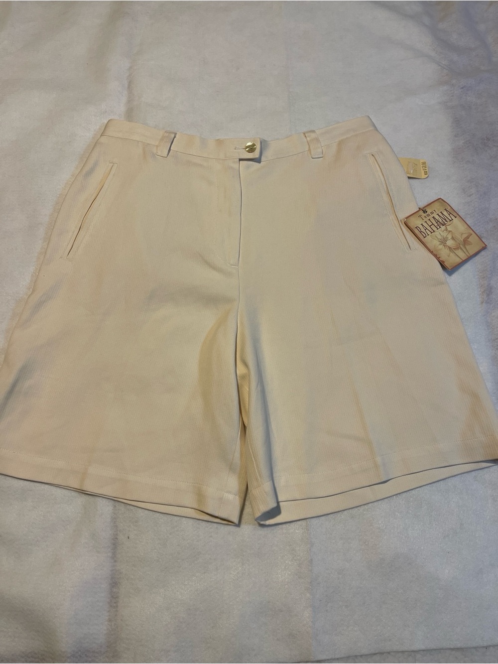 NWT Tommy Bahama 100% Silk Classic Shorts Coconut Beige Size 10